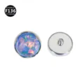 Titanium flat back labret piercing top with synthetic blue opal and wave bezel setting. - OP509 (Top Only)