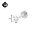 Titanium Labret Piercing Schmuck mit Smiley Gesicht, 3mm Größe, F136 Titan Stecker. - Smiley-Gesicht-Stil (Stil 1) / 1.2x6mm (Innengewinde M0.9) / Silber