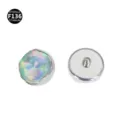 Titanium dermal anchor top with synthetic opal, 1.2mm threaded labret piercing jewelry. - OP534 (Top Only)
