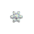 Stainless steel flower dermal anchor top with colorful zircon body piercing jewelry variant. - Head Only / M1.2 Thread For 1.6mm Base / AB Color