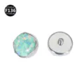 F136 Titanium Opal Dermal Anchor Top Wave Bezel Set Piercing Jewelry Body Piercing Stud - OP03 (Top Only)