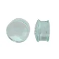Durchsichtiger Glas Ohr Plug Tunnel mit dekorativem Spiralmuster Piercing Schmuck - 6mm / Transparent + Weiß