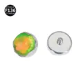 Titanium F136 Opal Labret Piercing Top Featuring Wave Bezel In Green Color Variant - OP538 (Top Only)