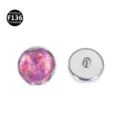 F136 Titanium Synthetic Opal Dermal Top Wavy Bezel Threaded Body Piercing Jewelry New - OP517 (Top Only)