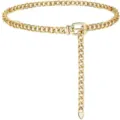 Gold chain belt for women, adjustable punk metal waist chain fashion accessory - 120cm / Gold