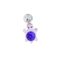 Acier inoxydable 1.6x16mm mignon tortue résine violette piercing langue variante - 1.6x16mm / Violet
