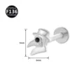 Titan Pestdoktor Piercing Labret Stecker, 5x6mm Innengewinde Knorpel Körperschmuck - Pestdoktor Masken-Stil (Stil 5) / 1.2x6mm (Innengewinde M0.9) / Silber