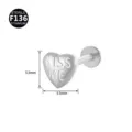 F136 Titan Herz Labret Piercing Stecker fuer Ohr Knorpel Ohrring 5.5mm Schmuck Top - KISS ME Herz-Stil (Stil 7) / 1.2x6mm (Innengewinde M0.9) / Silber