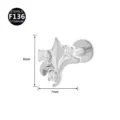 F136 Titan Labret Stecker Ohr Piercing Schmuck mit 3 Zirkonia Steinen 8x7mm Variante - Sternschnuppen-Stil (Stil 12) / 1.2x6mm (Innengewinde M0.9) / Silber