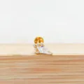Titanium Innengewinde Labret Piercing Stecker mit klaren Zirkonia Steinen für Ohr. - Stern und Mond Cluster Stil (Stil 13) / 1.2x6mm (Innengewinde M0.9) / Gold