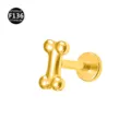 Gold Titan Knochen Labret Piercing Ohrstecker Flache Rückseite Körperschmuck Stil - Knochen-Stil (Stil 20) / 1.2x6mm (Innengewinde M0.9) / Gold