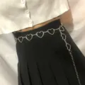 Silver heart metal waist chain for women fashion body chain belt accessory stylish design - Heart Waist Chains - White K Gold