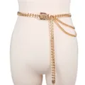 Punk gold metal chain waist belt for women, multi-layer tassel dress hip accessory. - Multi-layer Tassel Waist Chain / Gold