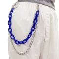 Hiphop mehrschichtige Acryl und Metall Hosenkette, coole Taillenkette für Damen und Herren. - Saphirblau