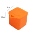 Mini récipient de stockage en silicone avec couvercle, carré étanche pour les aliments. - Ours en peluche / Orange