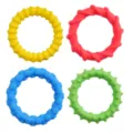 Colorful silicone sensory rings fidget toys set, textured decompression tactile wristbands. - Multicolored 4-Piece Set / OPP Bag