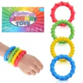 Silicone sensory fidget bracelets stress relief rings colorful textured toys set kids - Multicolored 4-Piece Set / Box Packaging