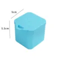 Boîte repas carrée en silicone pour bébé avec couvercle ours mignon étanche 5x5.5cm. - Ours en peluche / Bleu