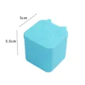 Joli conteneur à sauce carré en silicone avec couvercle lapin, boîte étanche pour bébé. - Lapin / Bleu