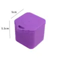 Contenant en silicone violet carré avec couvercle d'ours, boîte étanche pour bébé et sauces. - Ours en peluche / Violet