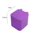 Contenant alimentaire carré en silicone violet avec couvercle lapin, boîte à goûter. - Lapin / Violet