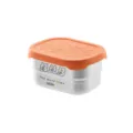 Fiambrera de acero inoxidable con tapa naranja, diseño de oso lindo y cierre hermético. - Tarrina de helado de 230 ml con tapa de patrón de hielo naranja