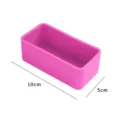 Pink square silicone box, rectangular container, food grade material, 10x5cm storage tool. - 180ML / Purple