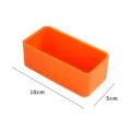 Silicone rectangular bento box container orange storage divider kitchen microwave safe 10x5cm - 180ML / Orange