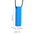 Blauer Silikon Baustein Beissring Kautecke Kette fur Kinder Sensorik Spielzeug 7x2cm - Baustein-Modell / Blau