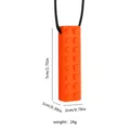 Silikon Baustein Beissring Halskette sensorisches Kautier fur Kinder Babys Zahnen Spielzeug - Baustein-Modell / Orange