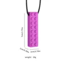 Silikon Baustein Beissring Halskette Baby Sensorik Kautschuk Spielzeug 7cm lila - Baustein-Modell / Lila