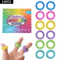 Σιλικόνη αισθητηριακά δαχτυλίδια fidget παιχνίδια 12 τεμ ανάγλυφα αντιστρές - Πολύχρωμο / 12 Τεμάχια/Πακέτο (Σε Κουτί)