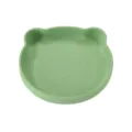 Assiette bébé en silicone ours vert, joli bol d'alimentation pour enfant, vaisselle sûre. - Assiette en silicone en forme d'ours - Vert clair