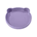 Assiette pour bébé en silicone violet avec motif d'ours mignon, vaisselle d'alimentation. - Assiette en silicone petit ours - Violet