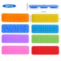 8pcs juguetes antiestrés ventosa silicona sensorial tira textura pegatinas alivio - Pack de 8 en bolsa OPP