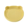 Joli assiette bébé en silicone en forme d'ours vaisselle d'alimentation jaune bol enfant - Assiette en silicone petit ours - Jaune clair