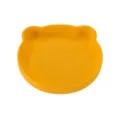 Assiette bébé en silicone mignonne avec forme d'ours et visage, bol d'alimentation doux. - Tapis d'assiette en forme d'ours / Jaune Foncé