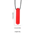Rote Silikon Sensorik Kauschmuck Kette fuer Kinder, Autismus Beissring 7.6cm - Edelsteinform / Rot