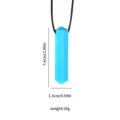 Blaues Silikon Kauschmuck Sensorik Spielzeug für Kinder, strukturierter Beissanhänger. - Edelsteinform / Blau