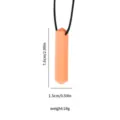 Silikon sensorische Kauschmuck Kette für Kinder, Autismus Beißspielzeug mit schwarzem Band. - Edelsteinform / Orange