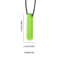 Grüne Silikon Kauschmuck Kette und Beißring für Kinder mit texturiertem sechseckigem Design. - Edelsteinform / Grün