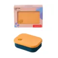 Silicone cartoon cat lunch box with cute fish design, microwave safe bento box for kids. - 3-Compartment Lunch Box - Green