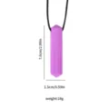 Silikon sensorische Kauschmuck Kette für Kinder, autistische orale Beißkette in lila Farbe. - Edelsteinform / Lila