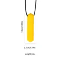 Gelbe Silikon Kauschmuck Halskette sensorisches Beissspielzeug fuer Kinder 7.6x1.5cm - Edelsteinform / Gelb