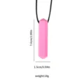 Rosa Silikon Kauschmuck Kette für Kinder, Autismus Beißring Molarenstab mit schwarzer Kordel 7,6cm - Edelsteinform / Rosa