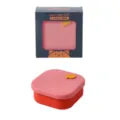 Boite a lunch en silicone micro-ondes bento ensemble avec couvercle chat design. - Boîte de conservation carrée - Rouge