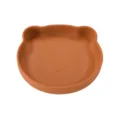 Assiette bébé en silicone, forme d'ours mignon plat de repas pour tout-petit, sûr. - Assiette en silicone motif ours (Orange)