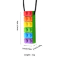 Silikon Regenbogen Baustein Beißring Halskette, buntes Baby Molar Kauspielzeug Stk. - Grün