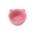 Bol pour bébé en silicone rose avec oreilles d'ours, idéal pour l'alimentation infantile. - Forme d'ours / Rose