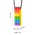 Silikon Regenbogen Baustein Zahnungszeit Kette fuer Babys, Kauschmuck, 6cm groesse. - Gelb